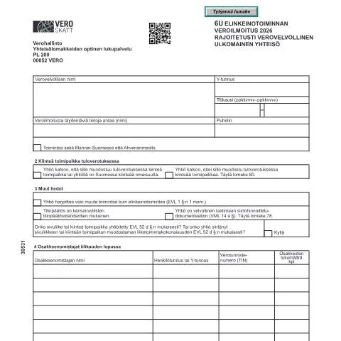 Document preview: Miksi 6U Elinkeinotoiminnan veroilmoitus (3053) on tärkeä ulkomaisille — Verot & verotus (CERFA n°Vero 3053)