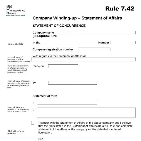 Document preview: Key Insights into the Rule 7.42 Statement of Affairs — Legal & justice