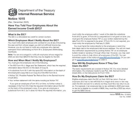 Document preview: Understanding IRS Other N1015 for Employer Compliance — Taxes