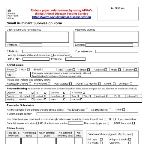 Document preview: Disease Testing Protocol for Sheep and Goats in the UK — Government & admin
