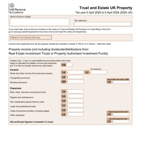 Document preview: How to Complete SA903: Trust & Estate Property Income Returns — Taxes