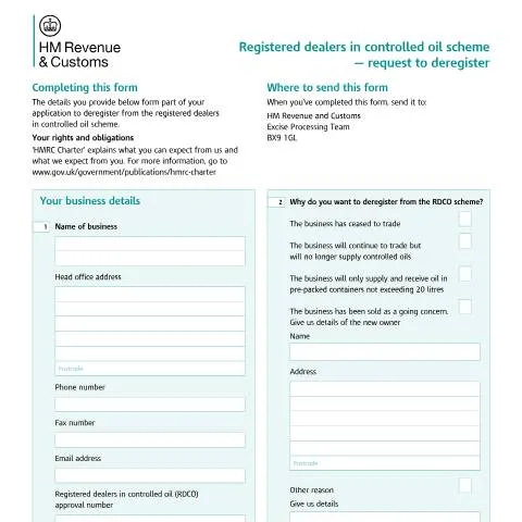 Document preview: How to Deregister from the Registered Dealers in Controlled Oil Scheme — Taxes