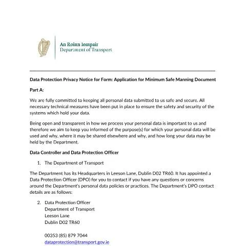 Document preview: Navigating Data Protection for Manning Document Applications — Government & admin