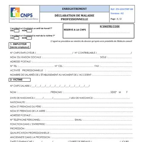 Aperçu du document Comprendre la Déclaration de Maladie Professionnelle en Côte d'Ivoire — Santé