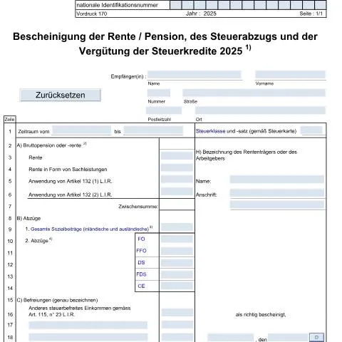 Aperçu du document Comprendre le Vordruck 170 pour les pensions au Luxembourg — Impôts & fiscalité (CERFA n°170 D)