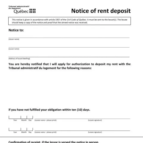 Document preview: Understanding the Rent Deposit Notice Form (TAL_805A_E) in Quebec (English / French) — Housing (TAL_805A_E)