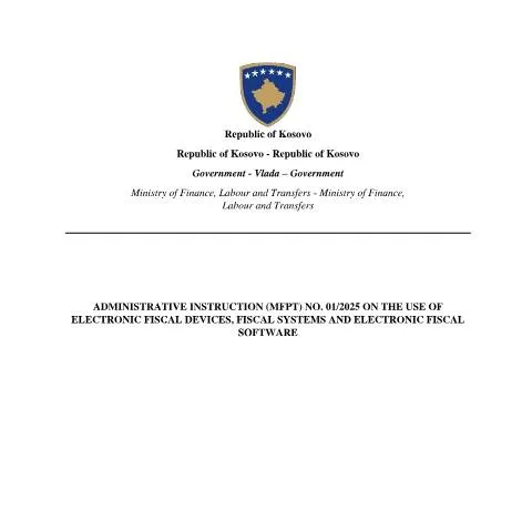 Document preview: Rregullat për Pajisjet Fiskale Elektronike në Kosovë — Procedura administrative