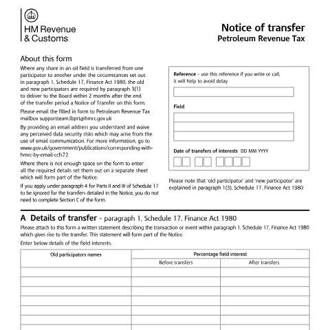 Document preview: Understanding the Notice of Transfer in Oil Field Transactions — Government & admin