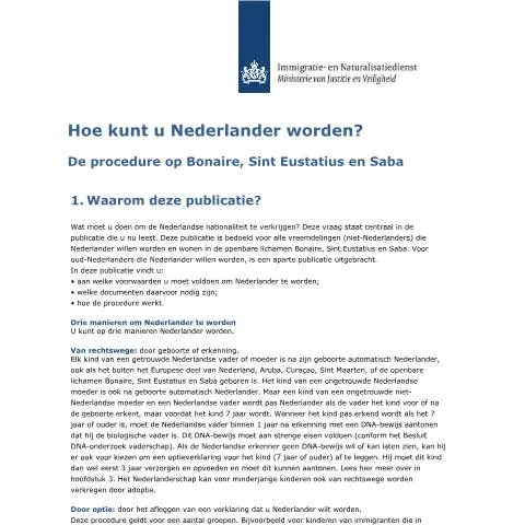 Documentvoorvertoning: Stap-voor-stap gids voor het verkrijgen van het Nederlanderschap — Immigratie & visa (CERFA n°3004)