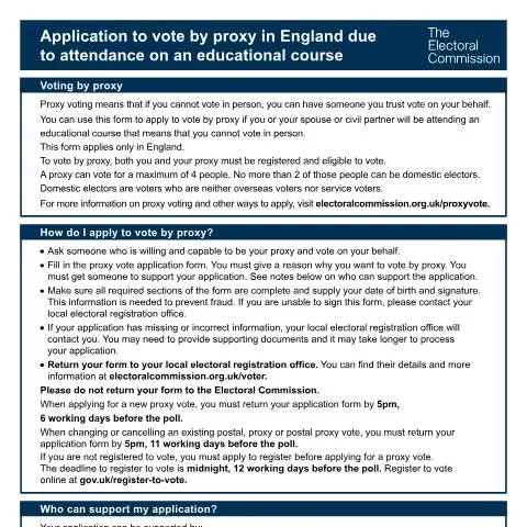 Document preview: How to Apply for Proxy Voting During Your Course — Government & admin
