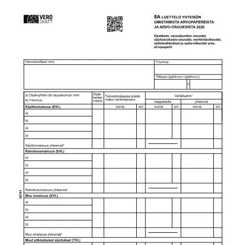Document preview: Yhteisön omistamat arvopaperit ja Vero 3079 -lomake — Verot & verotus (CERFA n°Vero 3079)
