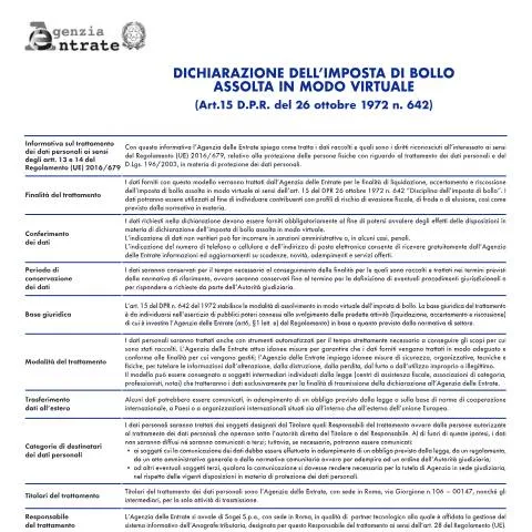 Anteprima documento Dichiarazione dell’imposta di bollo assolta in modo virtuale: guida — Tasse e fisco