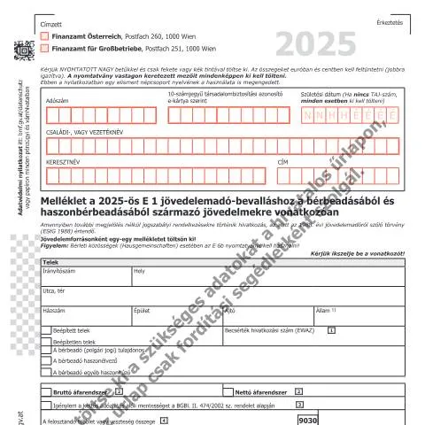Dokumentvorschau: Das E1b-HU Formular für die Steuererklärung 2025 verstehen — Steuern (CERFA n°E1b-HU)