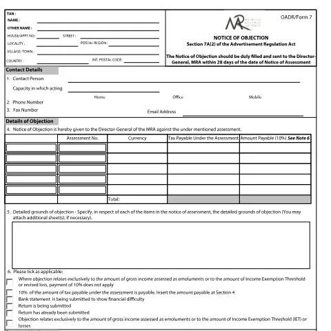 Document preview: Understanding the Importance of OADRDForm7 in Advertising — Taxes (CERFA n°OADRDForm7)