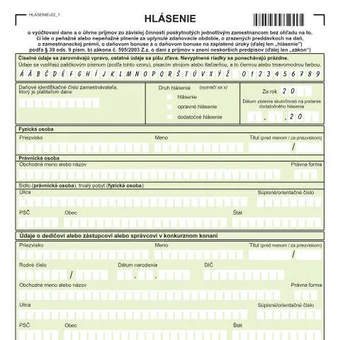 Document preview: Dôležitosť HLASENIEv22 v daňovej správe pre zamestnávateľov — Administratívne úkony (CERFA n°HLASENIEv22)