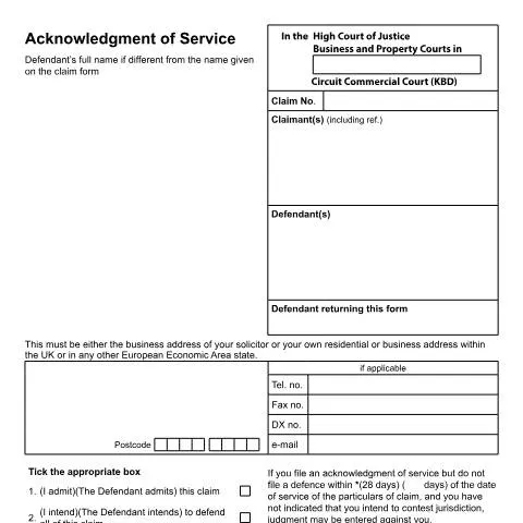 Document preview: Understanding the Acknowledgment of Service in Regional Commercial — Legal & justice