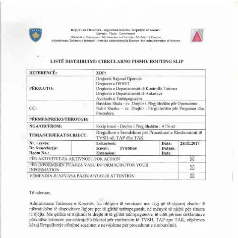 Document preview: Udhëzues për Procedurat e Rimbursimit të TVSH-së, TAP, dhe TAK — Procedura administrative