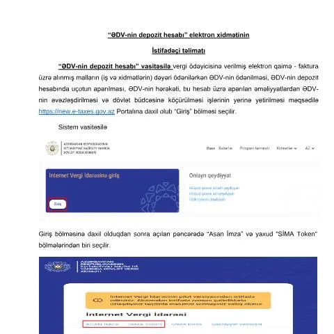 Document preview: Vahid depozit hesabı ilə ƏDV ödənişləri və əvəzləşmələr — Vergilər & maliyyə