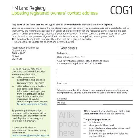 Document preview: Guide to Updating Registered Owners' Contact Addresses with HM Land — Civil status & identity
