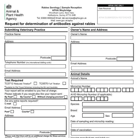 Document preview: UK Pet Travel: Understanding VLARAB1 Rabies Antibody Testing — Government & admin