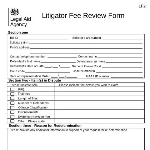 Document preview: Understanding the LF2 Litigator Fee Review Process — Legal & justice