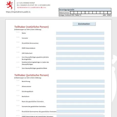 Aperçu du document Comprendre le Formulaire Associé pour Actionnaires au Luxembourg — Impôts & fiscalité (CERFA n°ass-d)