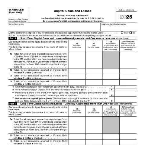 Document preview: Complete Guide to IRS Form 1065SD for Partnerships — Taxes (CERFA n°1065SD)