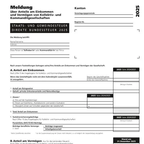 Dokumentvorschau: Formular 28: Meldung von Anteilen an Kollektiv- und — Bibliothek (CERFA n°28)