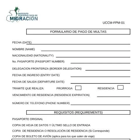 Vista previa del documento Pago de Multas Migratorias en Guatemala — Inmigración y visados