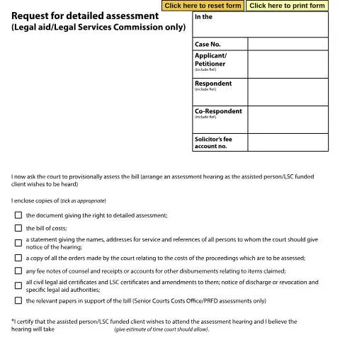Document preview: Understanding Form D258A for Legal Aid Assessments — Legal & justice