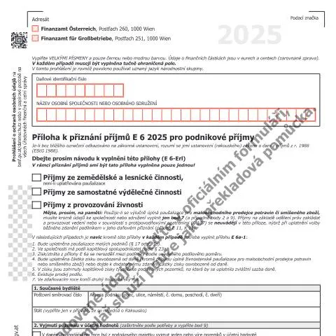 Dokumentvorschau: E6a-CS: Wichtige Anlage für die Steuererklärung 2025 — Steuern (CERFA n°E6a-CS)