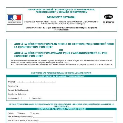 Aperçu du document Aide à la rédaction du plan simple de gestion forestier — Démarches administratives (CERFA n°15844*05)