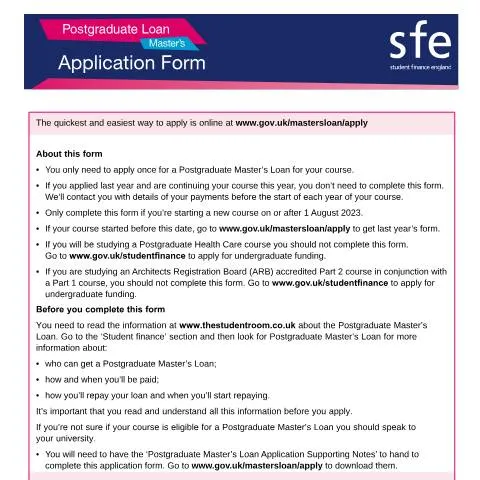 Document preview: Mastering Your Postgraduate Loan Application Process — Education & training
