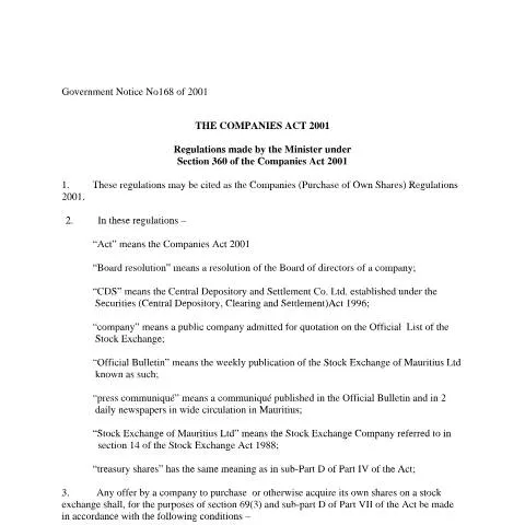 Document preview: A Comprehensive Guide to GN. 168 of 2001 Regulations — Government & admin (CERFA n°GN.-168-of-2001)