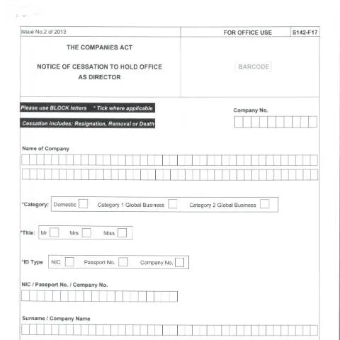 Document preview: The Importance of the F17-1 Document in Corporate Governance — Government & admin (CERFA n°F17-1)