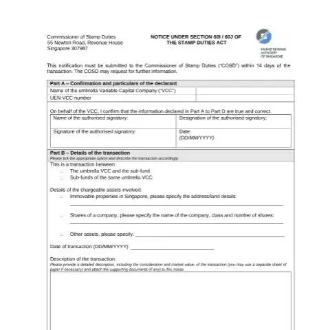 Document preview: Understanding the IRAS Notice Under Sections 60I and 60J of the Stamp — Taxes (CERFA n°NOTICE-UNDER-S60I-AND-S60J-())