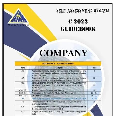 Document preview: Memahami Panduan Buku C 2022 untuk Kewangan Syarikat — Cukai & percukaian