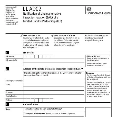 Document preview: The Importance of Form LL AD02 in LLP Management — Business
