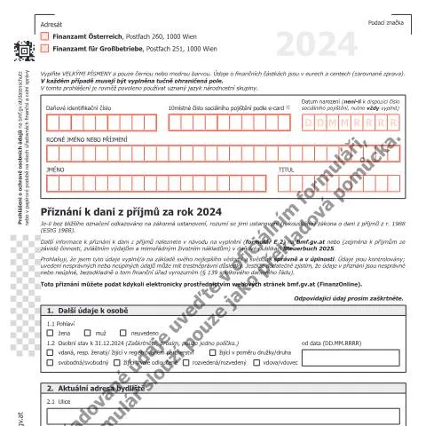 Dokumentvorschau: Wichtige Informationen zum E1-CZ Formular für 2024 — Steuern (CERFA n°E1-CZ)