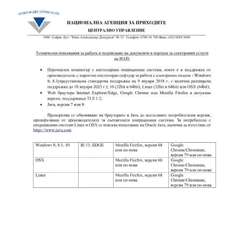 Document preview: Технически изисквания за работа и подписване на документи — Административни процедури (CERFA n°Технически+изисквания+за+работа+и+подписване+на+документи+в+портала+за+електронни+услуги)