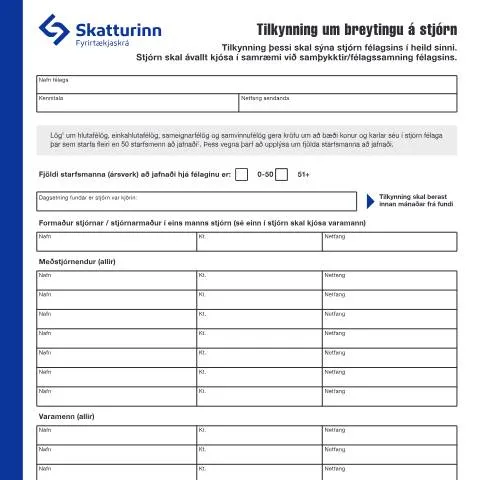 Document preview: Breytingar á stjórn fyrirtækja í Íslandi — Stjórnsýsla (CERFA n°RSK 17.42)