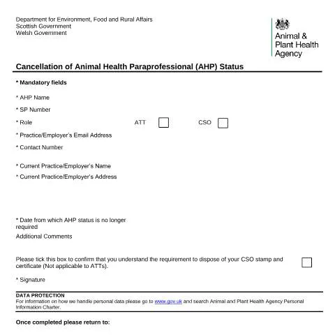 Document preview: Understanding the OV56 Form for AHP Status Cancellation — Government & admin