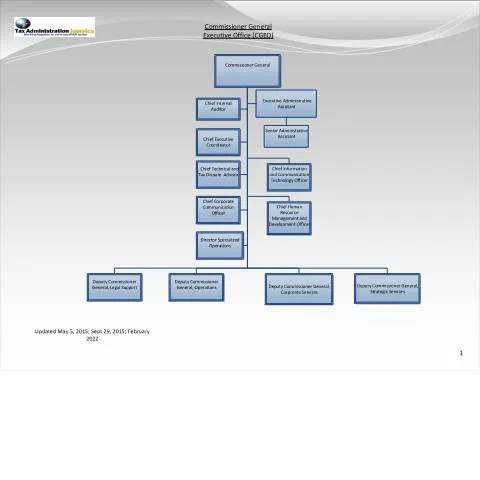 Document preview: Jamaica Tax Administration Organizational Chart — Government & admin (CERFA n°Commission_General_Exec_Office_2022)