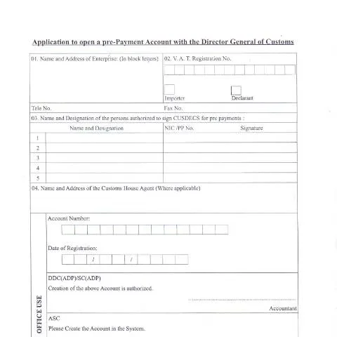 Document preview: How to Apply for a Pre-Payment Account in ASYCUDA — Government & admin