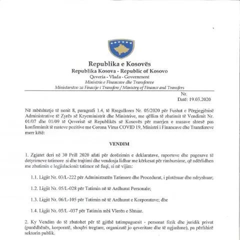 Document preview: Rëndësia e Vendimit në proceset financiare — Procedura administrative