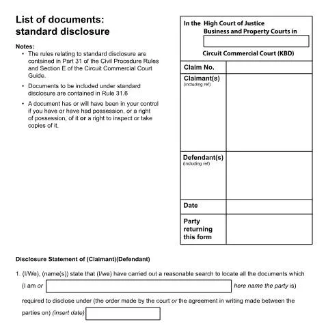 Document preview: Understanding the N265 RCC Form in Commercial Litigation — Legal & justice
