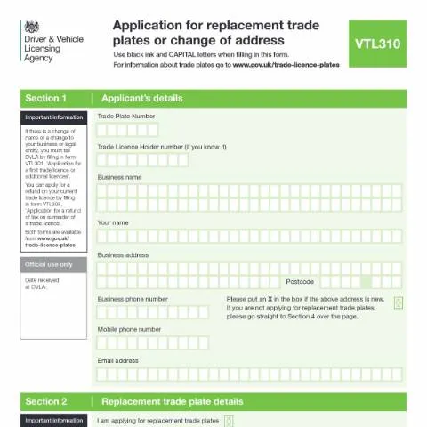 Document preview: How to Replace Missing Trade Plates Using VTL310 Application — Vehicle & driving