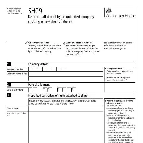 Document preview: The Importance of the SH09 Form for Unlimited Companies — Business