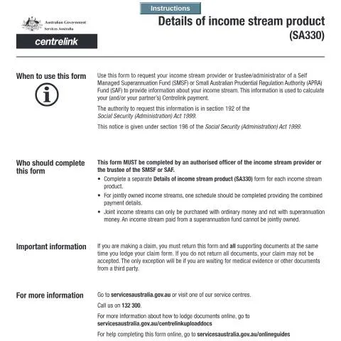 Document preview: Essential Insights on the SA330 Income Stream Product — Benefits & social aid (CERFA n°SA330)