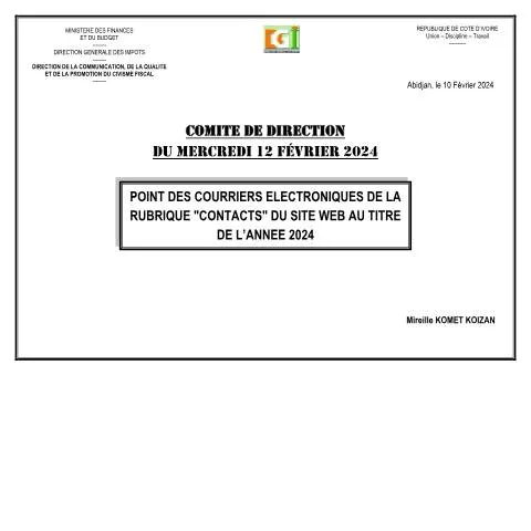 Aperçu du document Bilan annuel 2024 de la gestion des usagers en Côte d'Ivoire — Démarches administratives